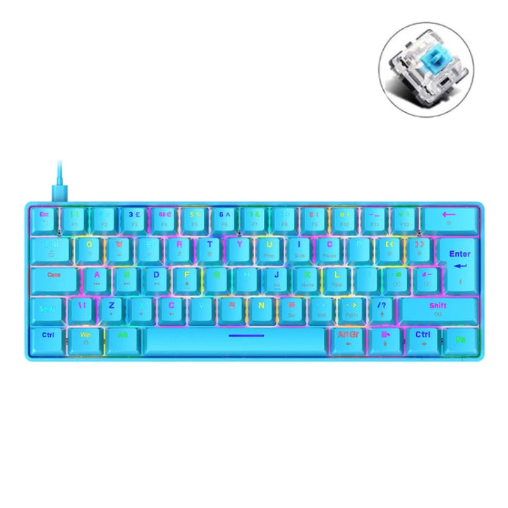 Lisslune | ZIYOU LANG T60 62-Key RGB Illuminated Mechanical Wired Keyboard, Cable Length: 1.5 m (Blue Green Shaft)