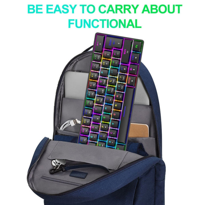 Lisslune | ZIYOU LANG T60 62-Key RGB Illuminated Mechanical Wired Keyboard, Cable Length: 1.5 m (Black Tea Shaft)