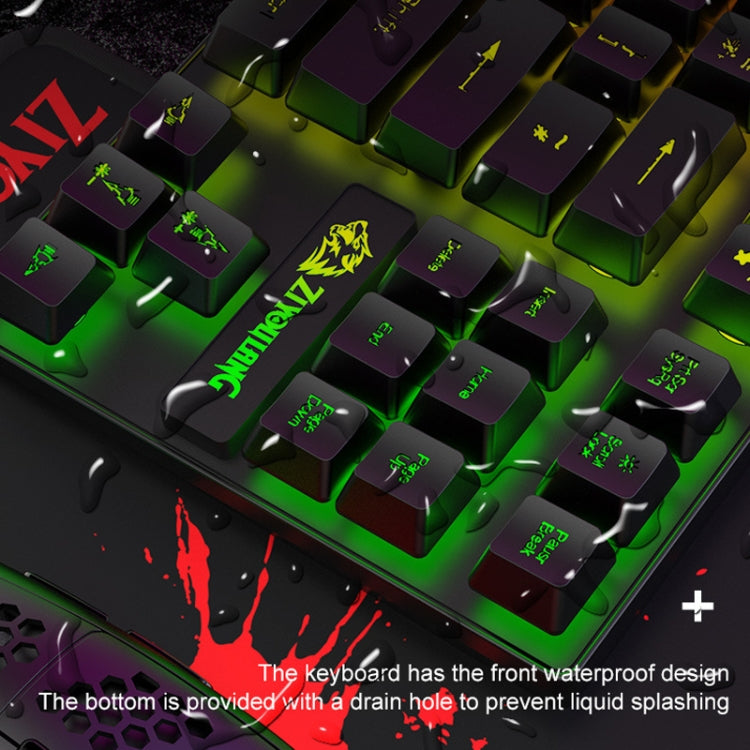 Lisslune | ZIYOU LANG T2 88 Keys Gaming Mechanical Luminous Keyboard and Mouse Set, Cable Length: 1.6 m (Black)