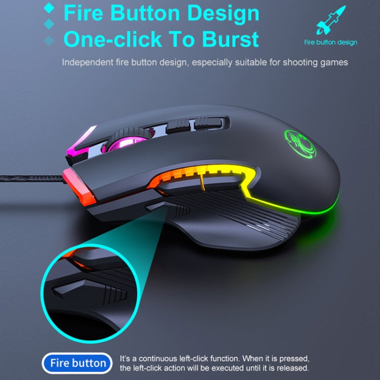 Lisslune | IMICE T70 8-Button 7200DPI RGB Lighting Programmable Wired Gaming Mouse, Cable Length: 1.8 m (Black)