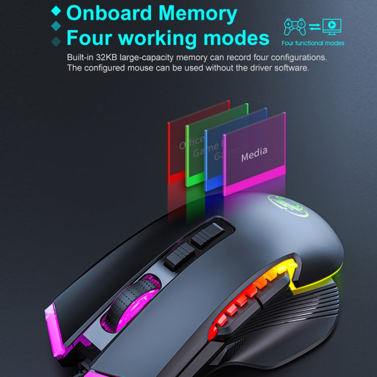 Lisslune | IMICE T70 8-Button 7200DPI RGB Lighting Programmable Wired Gaming Mouse, Cable Length: 1.8 m (Black)