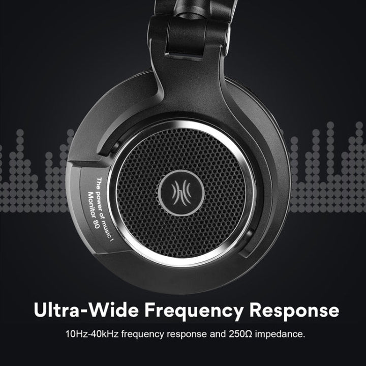 Lisslune | OneOdio M80 Open Three-Band Balanced Monitor Mixer Studio DJ HIFI Wired Headset, Cable Length: 3m (Black)