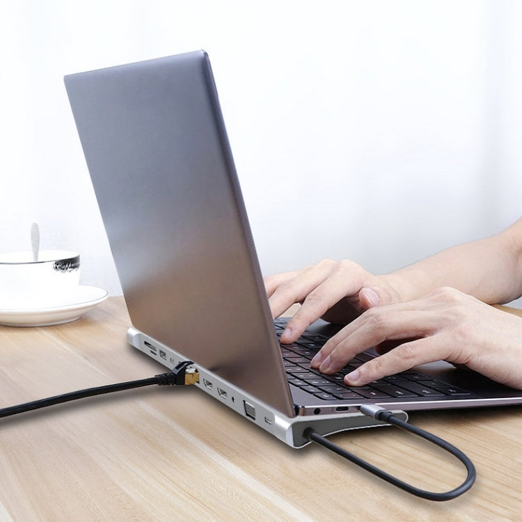 Lisslune | 12 In 1 Type C Laptop Smart Docking Station (Gray)