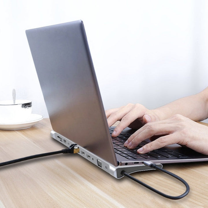 Lisslune | 12 In 1 Type C Laptop Smart Docking Station (Gray)