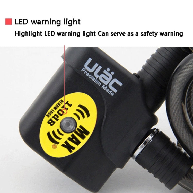 Lisslune | ULAC AL-3P Bicycle Alarm Cable Lock Mountain Bike Lock Bicycle Accessories