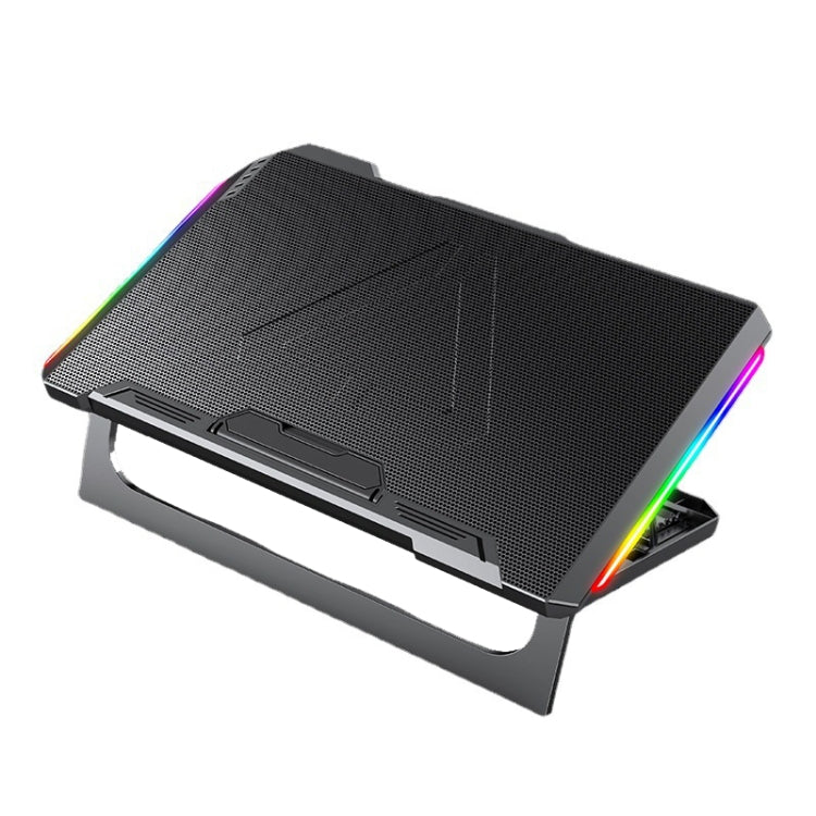 Lisslune | NUOXI Q9 RGB lighting effect laptop cooler (Black)