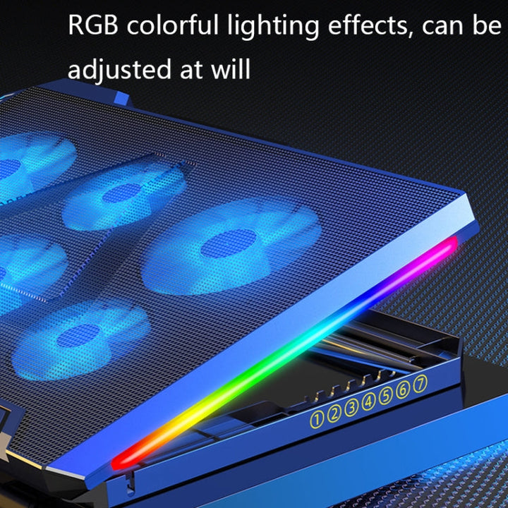 Lisslune | NUOXI Q9 RGB lighting effect laptop cooler (Black)