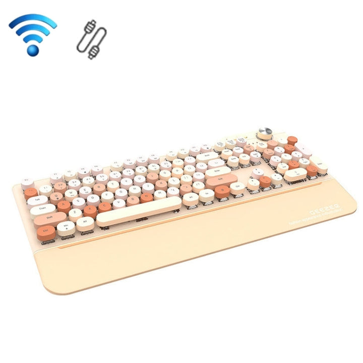 Lisslune | Mofii GEEZER G7 107 Keys Wired / Wireless / Bluetooth Three-Mode Mechanical Keyboard, Cable Length: 1.5m (Milk Tea)