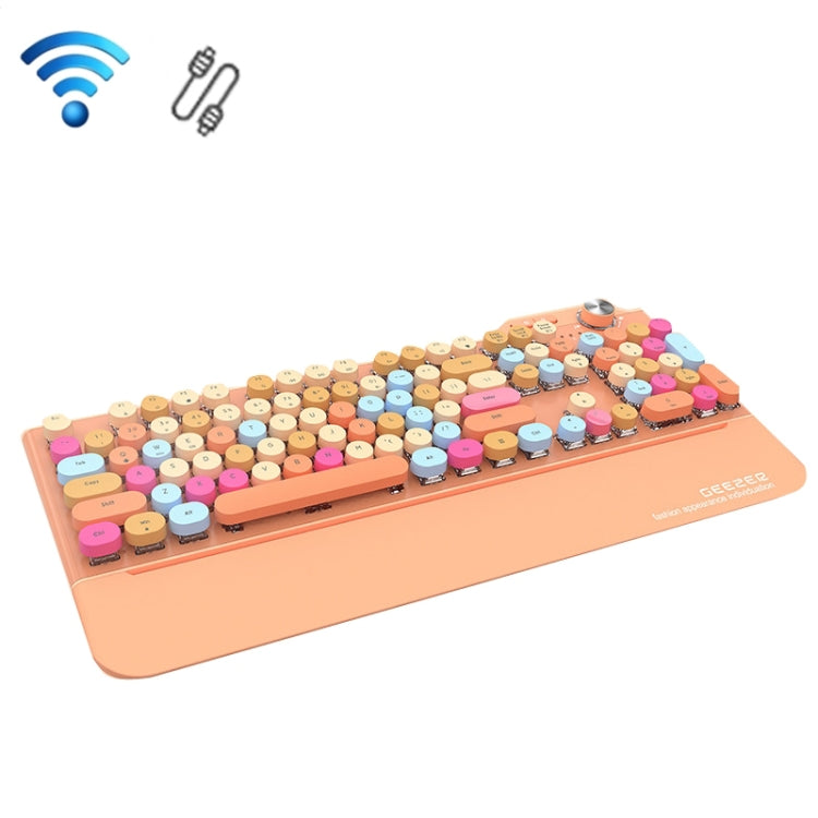 Lisslune | Mofii GEEZER G7 107 Keys Wired / Wireless / Bluetooth Three-Mode Mechanical Keyboard, Cable Length: 1.5m (Vital Orange)