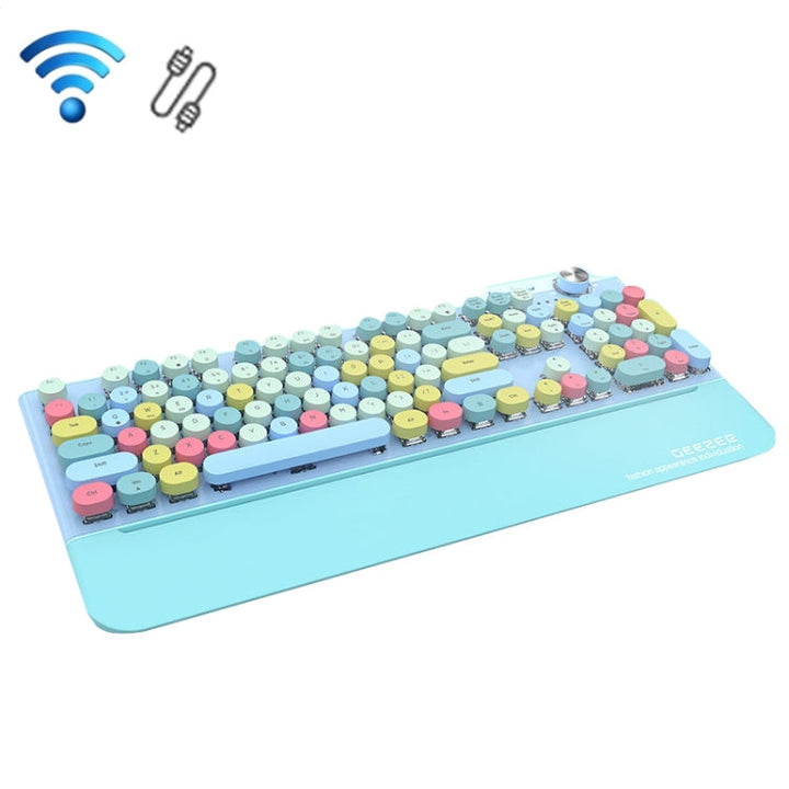 Lisslune | Mofii GEEZER G7 107 Keys Wired / Wireless / Bluetooth Three-Mode Mechanical Keyboard, Cable Length: 1.5m (Elegant Blue)