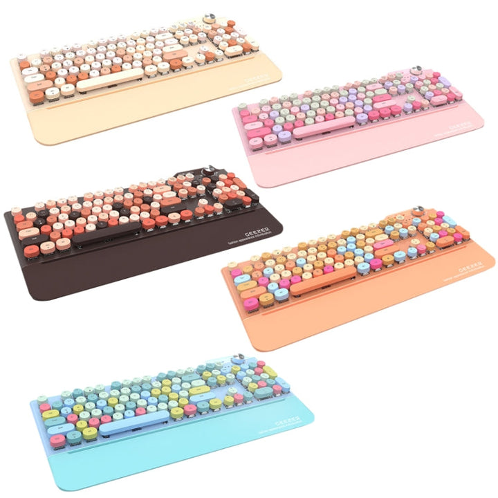 Lisslune | Mofii GEEZER G7 107 Keys Wired / Wireless / Bluetooth Three Modes Mechanical Keyboard, Cable Length: 1.5 m (Brown)