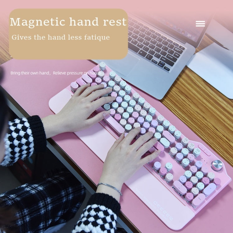 Lisslune | Mofii GEEZER G7 107 Keys Wired / Wireless / Bluetooth Three-Mode Mechanical Keyboard, Cable Length: 1.5m (Vital Orange)