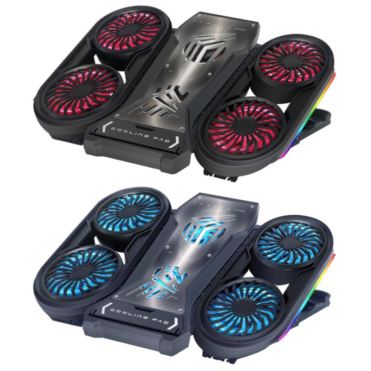 Lisslune | NUOXI Q6 RGB lighting effect laptop cooler with phone holder (Blue)