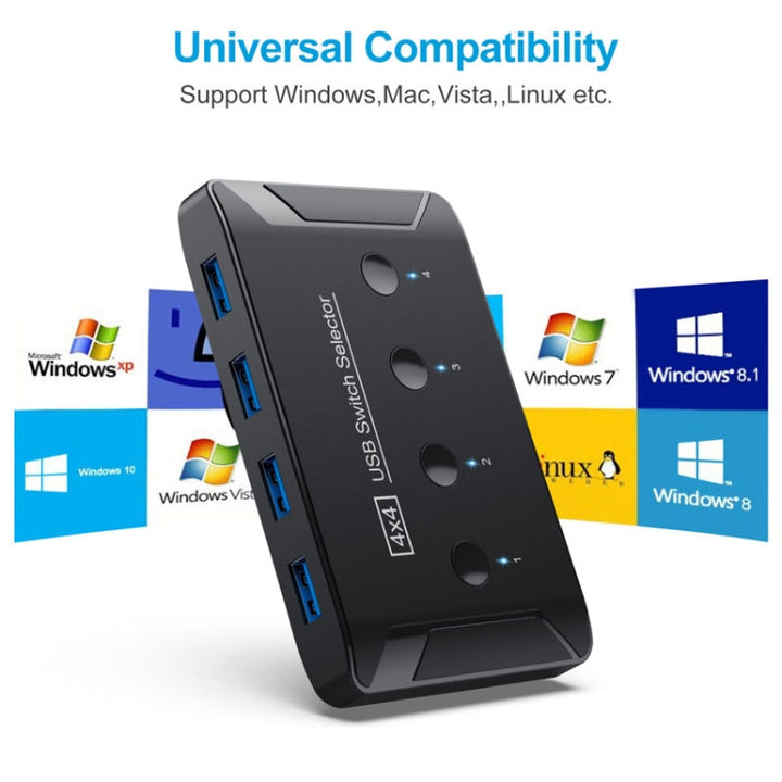 Lisslune | T29 USB3.0 Automatic 4 In 4 Out Switcher HUB Printer Sharing