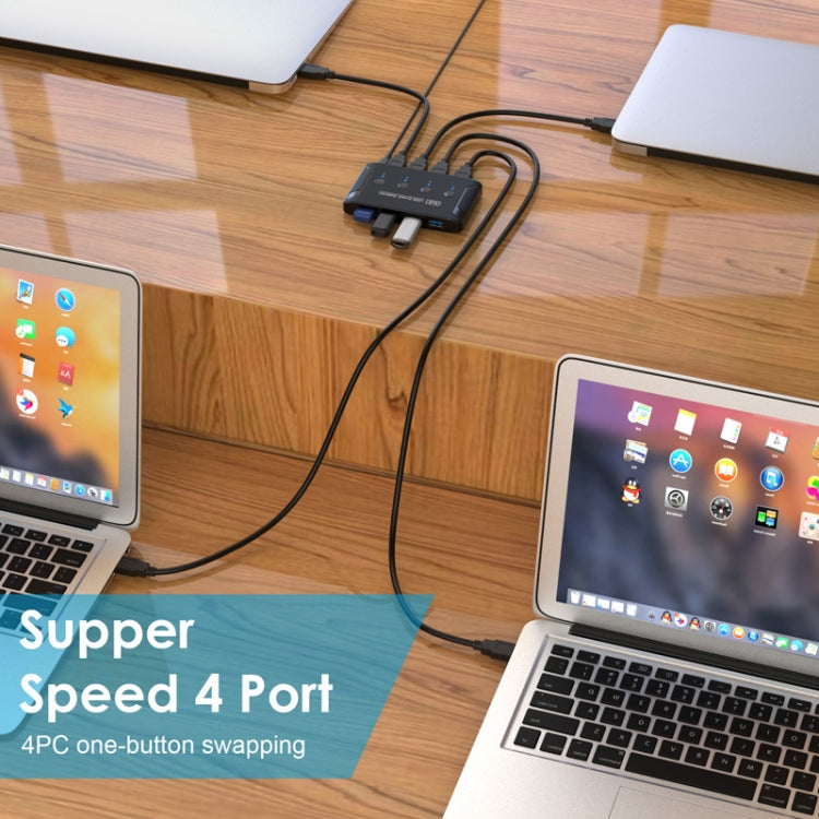 Lisslune | T29 USB3.0 Automatic 4 In 4 Out Switcher HUB Printer Sharing