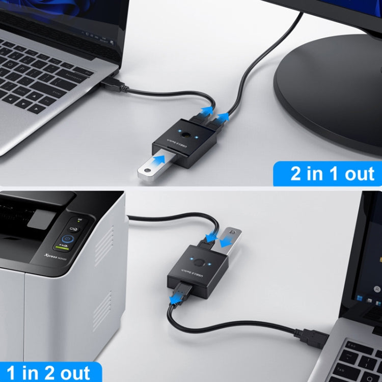 Lisslune | T25 2 In 1 USB3.0 Bidirectional Switch Printer-Shares Splitter (Black)