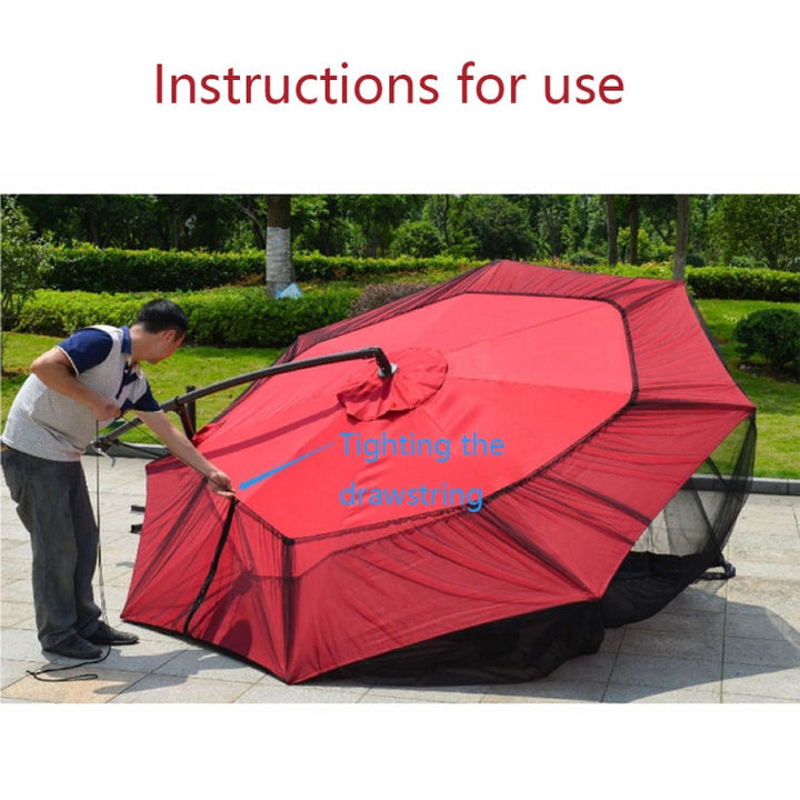 Lisslune | HY-0205 300 x 230 cm Outdoor Sun Umbrella Anti-Mosquito Net Cover, Dimensions: Folding Tents (Black)