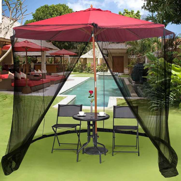 Lisslune | HY-0205 300 x 230 cm Outdoor Sun Umbrella Anti-Mosquito Net Cover, Dimensions: Folding Tents (Black)