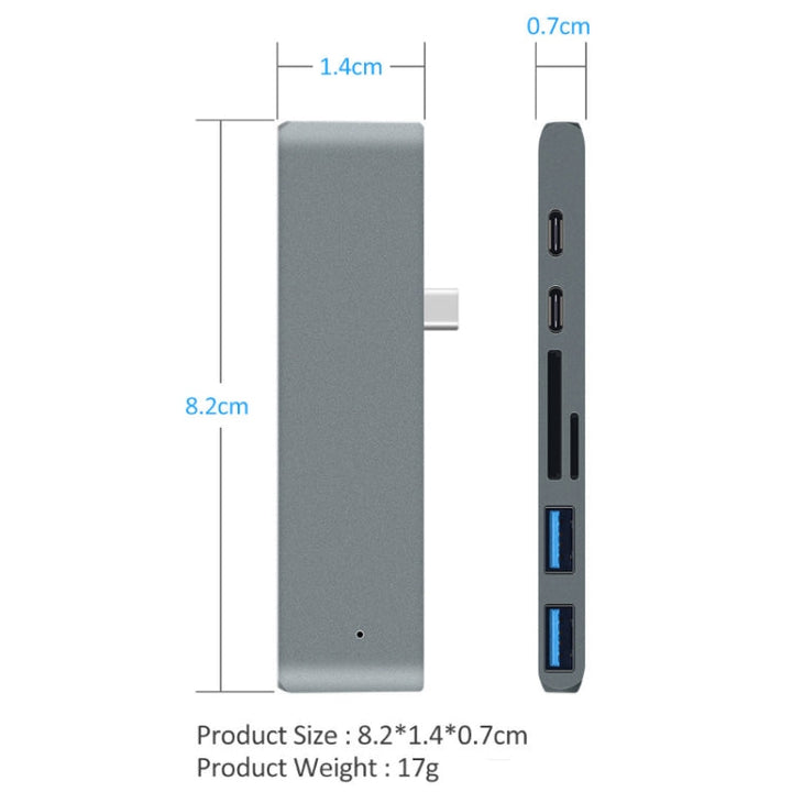 Lisslune | TYPE-C to 4K HDMI HUB Docking Station TF/SD Card Reader for MacBook Pro (Silver)