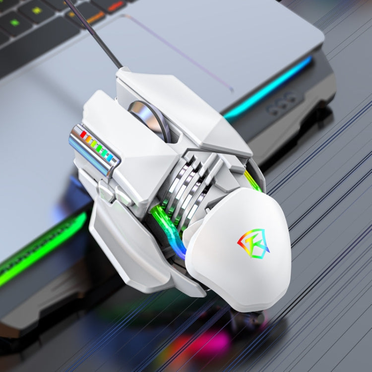 Lisslune | Y-FRUITFUL P3 6 Buttons RGB Lighting Customizable Wired Mouse (White)