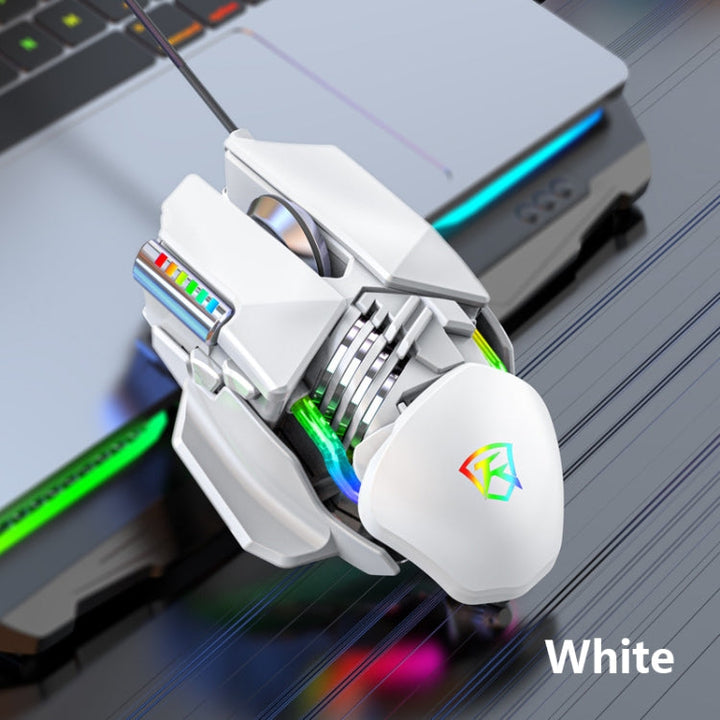 Lisslune | Y-FRUITFUL P3 6 Buttons RGB Lighting Customizable Wired Mouse (White)