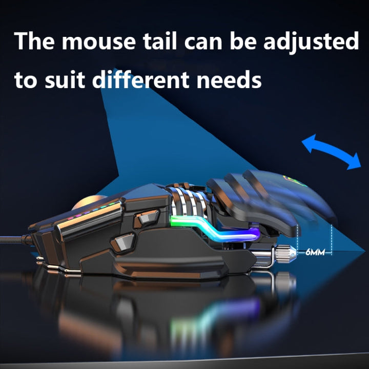 Lisslune | Y-FRUITFUL P3 6 Buttons RGB Lighting Customizable Wired Mouse (White)