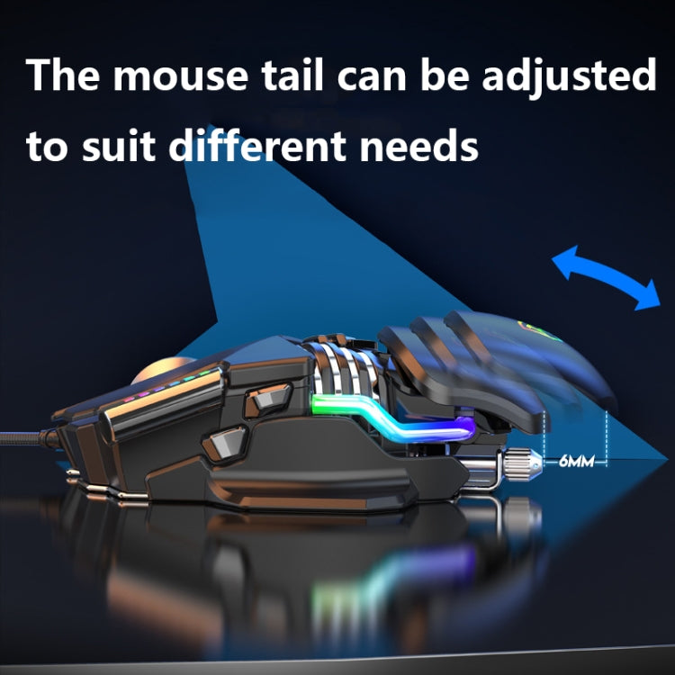 Lisslune | Y-FRUITFUL P3 6 Button RGB Lighting Adjustable Wired Mouse (Black)