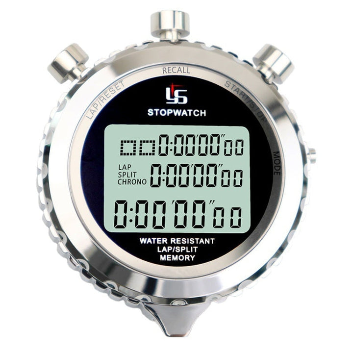 Lisslune | YS Metal Stopwatch 3 Row Display Running Training Electronic Timer, Style: YS-510 10 Memories
