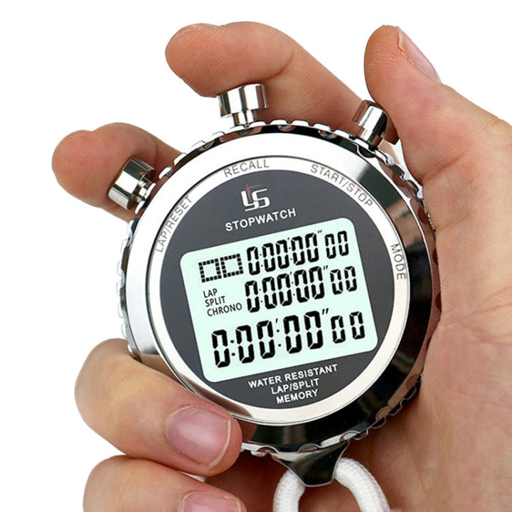 Lisslune | YS Metal Stopwatch 3 Rows Display Running Training Electronic Timer, Style: YS-5100 100 Memory