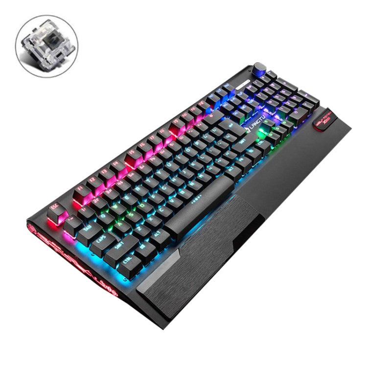 Lisslune | LANGTU K1000 104 Keys Illuminated Wired Keyboard, Cable Length: 1.5 m (Black Black Axis Mixed Light)