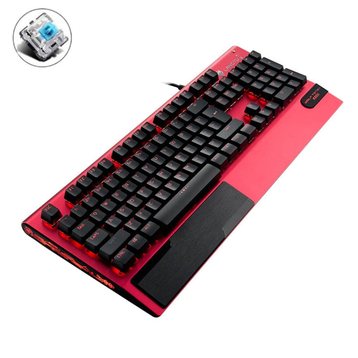 Lisslune | LANGTU K1000 104 Keys Gaming Illuminated USB Handheld Wired Keyboard, Cable Length: 1.5m (Red Green Shaft)