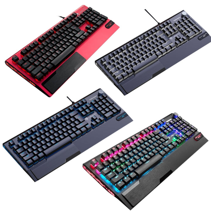 Lisslune | LANGTU K1000 104 Keys Gaming Illuminated USB Handheld Wired Keyboard, Cable Length: 1.5m (Red Green Shaft)