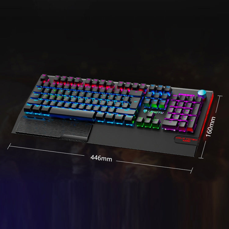 Lisslune | LANGTU K1000 104 Keys Gaming Illuminated USB Handheld Wired Keyboard, Cable Length: 1.5m (Red Green Shaft)