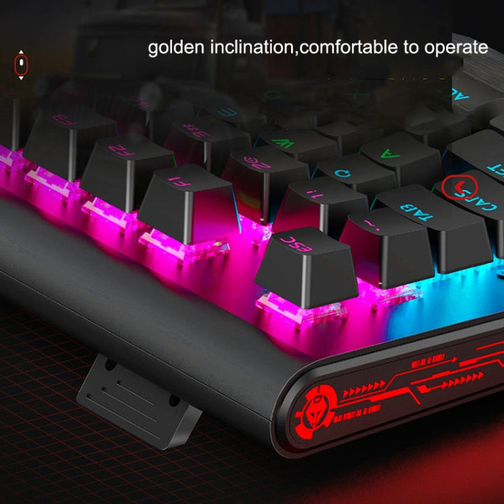 Lisslune | LANGTU K1000 104 Keys Gaming Illuminated USB Handheld Wired Keyboard, Cable Length: 1.5m (Red Green Shaft)