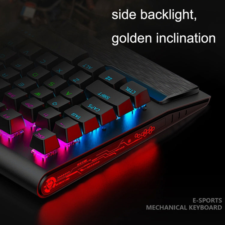 Lisslune | LANGTU K1000 104 Keys Gaming Illuminated USB Handheld Wired Keyboard, Cable Length: 1.5m (Red Green Shaft)