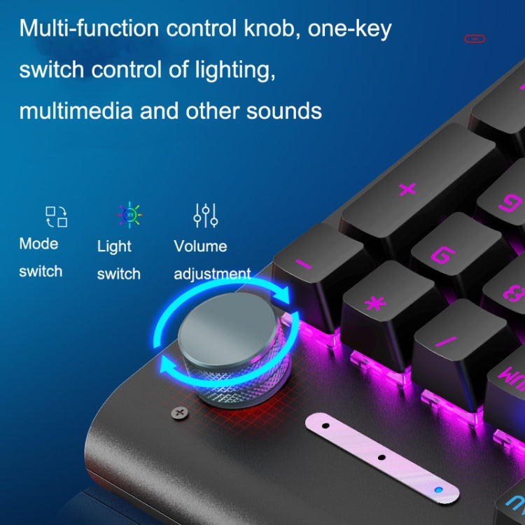 Lisslune | LANGTU K1000 104 Keys Gaming Illuminated USB Handheld Wired Keyboard, Cable Length: 1.5m (Red Green Shaft)