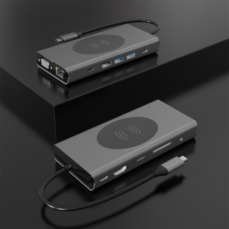 Lisslune | BX13V 13 In 1 Type-C Docking Station Wireless Charging Hub