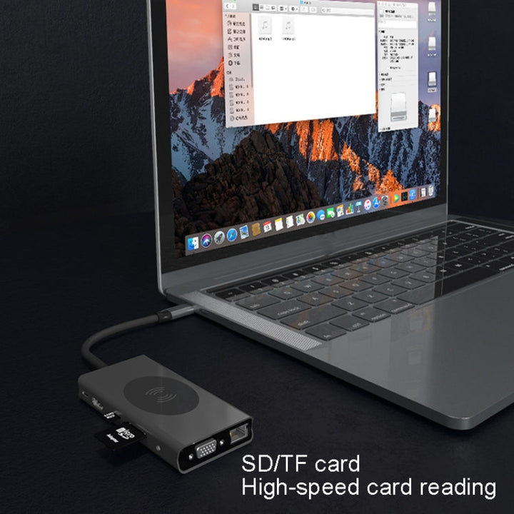 Lisslune | BX13V 13 In 1 Type-C Docking Station Wireless Charging Hub