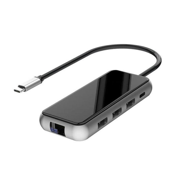 Lisslune | Type-C Expansion Dock HDMI Hub Mirror Laptop 8 In 1 Converter (Black)
