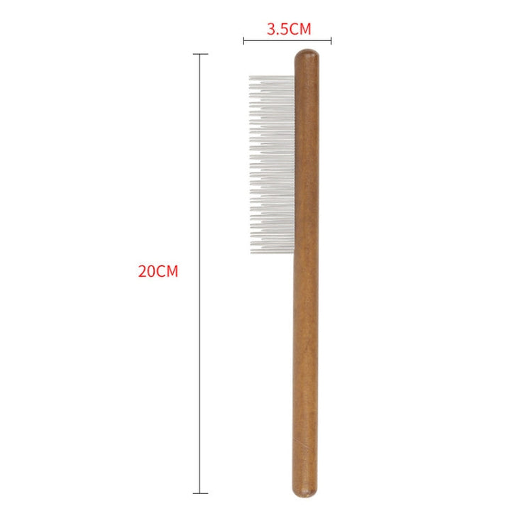Cat Dog Solid Wood Comb for Removing Floating Hair Pet Cleaning Care Flea Comb(E)