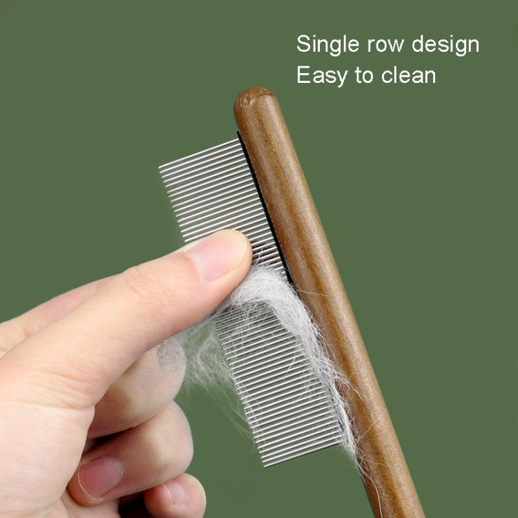 Cat Dog Solid Wood Comb for Removing Floating Hair Pet Cleaning Care Flea Comb(E)