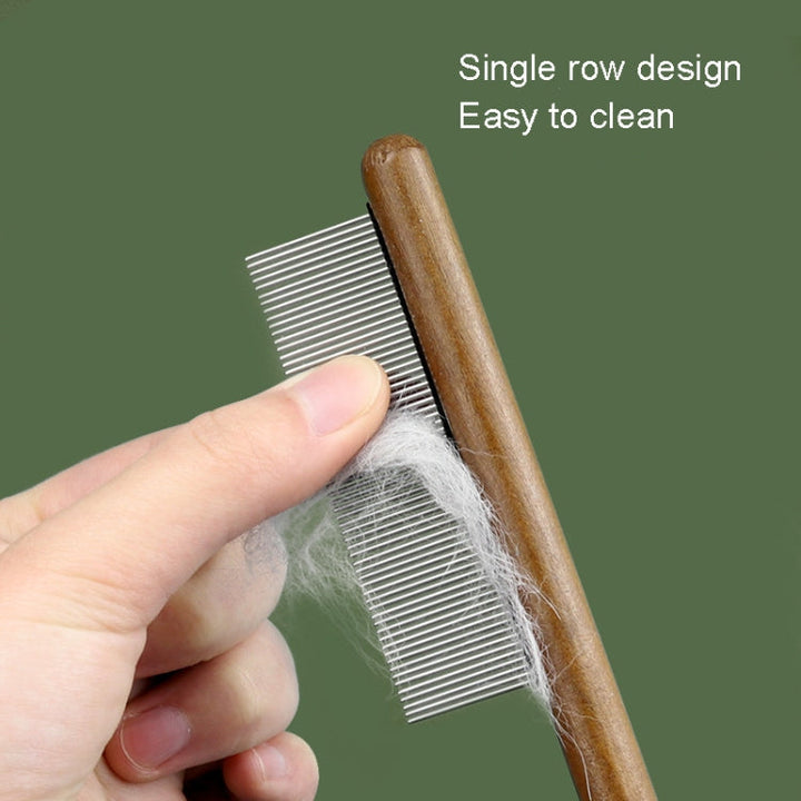 Cat Dog Solid Wood Comb for Removing Floating Hair Pet Cleaning Care Flea Comb(E)