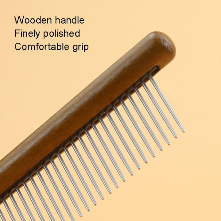 Cat Dog Solid Wood Comb for Removing Floating Hair Pet Cleaning Care Flea Comb(E)