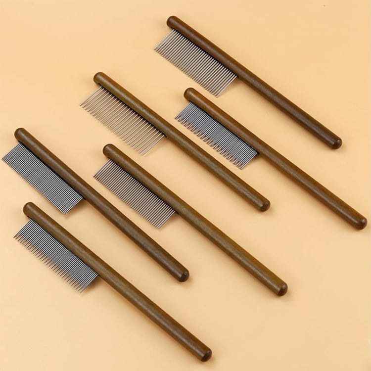 Cat Dog Solid Wood Comb for Removing Floating Hair Pet Cleaning Care Flea Comb(E)