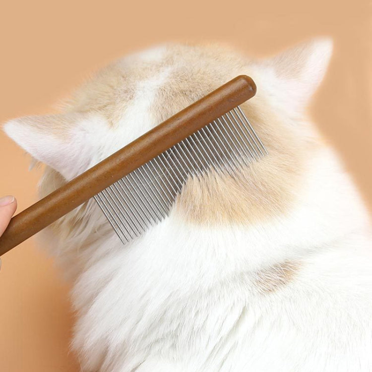 Cat Dog Solid Wood Comb for Removing Floating Hair Pet Cleaning Care Flea Comb(E)