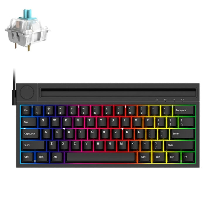 Lisslune | Ajazz K620T 62 Keys Bluetooth Wireless Dual Mode Mechanical Keyboard, Style: Blue Shaft (Black)