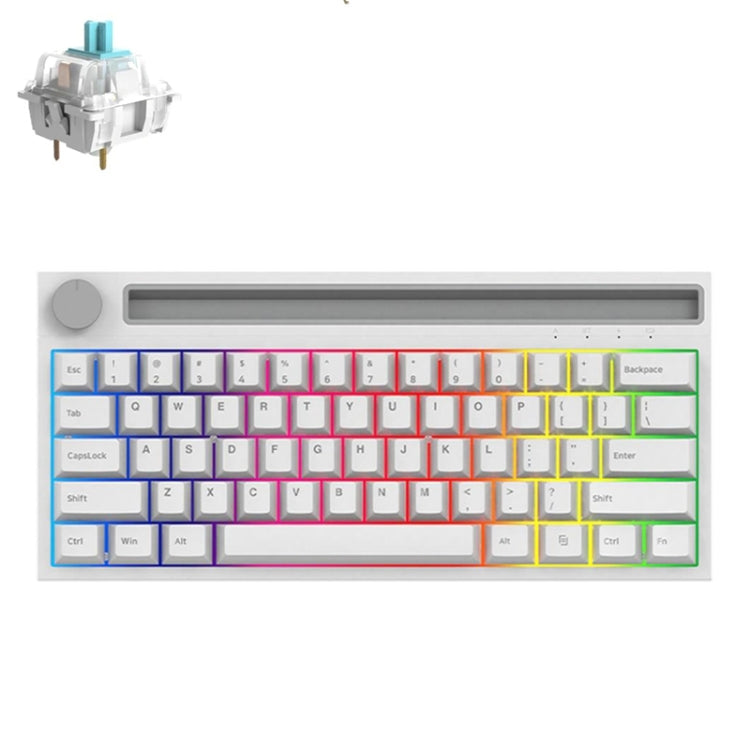 Lisslune | Ajazz K620T 62 Keys Bluetooth Wireless Dual Mode Mechanical Keyboard, Style: Blue Wave (White)