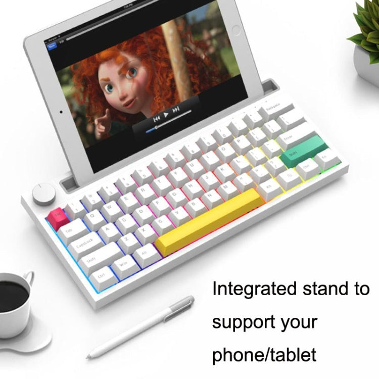 Lisslune | Ajazz K620T 62 Keys Bluetooth Wireless Dual Mode Mechanical Keyboard, Style: Pink Shaft (White)