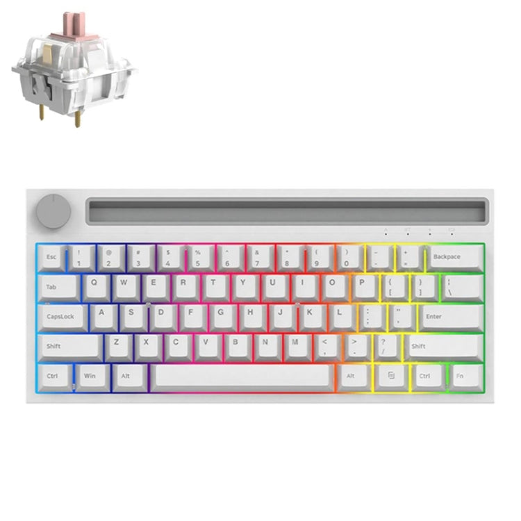 Lisslune | Ajazz K620T 62 Keys Bluetooth Wireless Dual Mode Mechanical Keyboard, Style: Pink Shaft (White)