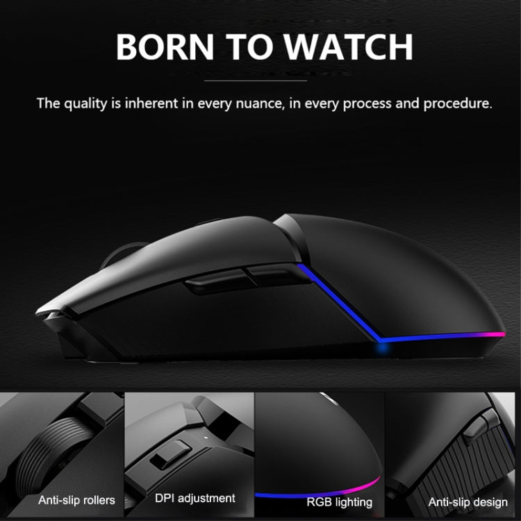 Lisslune | Ajazz I309Pro 1600 DPI 8 Buttons Dual-Mode Gaming Wireless Bluetooth Mouse (Black)